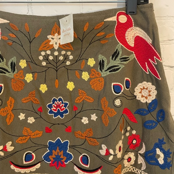 NWT Altar’d State olive green embroidered skirt - Picture 10 of 14
